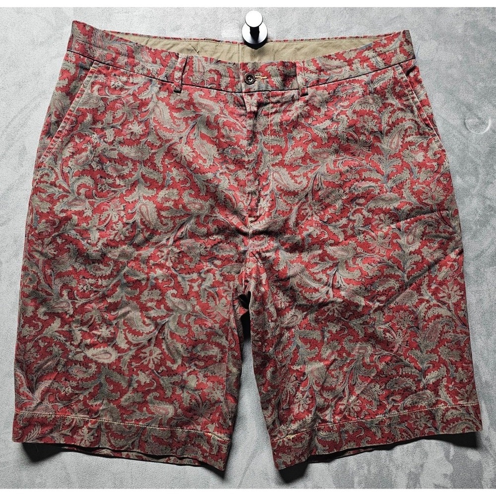 Polo Ralph Lauren Mens 36 Red Olive Paisley Cotton Chino Shorts 71567 - Picture 3 of 13